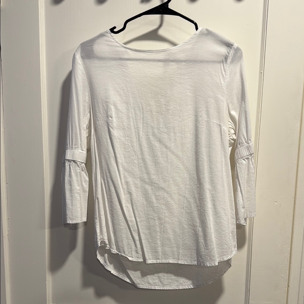 Maurices White Asymmetrical 3/4 Sleeve Tunic